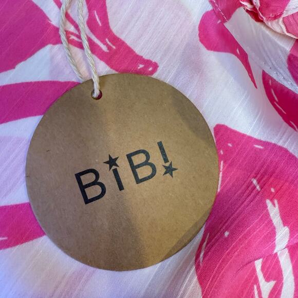 NWT Bibi ANTHRO XL women puff pink floral blouse cottage coquette romantic fairy - Picture 5 of 6